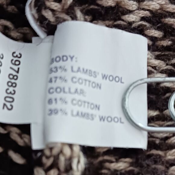 Gap Lambswool/Cotton Turtleneck Sweater Marled  Rolled Hem Size Medium - Picture 7 of 9